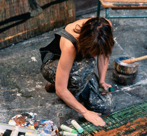 Fabienne Arietti dans son atelier